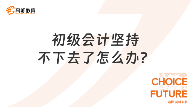 初级会计坚持不下去了怎么办？来看看deepseek的回答