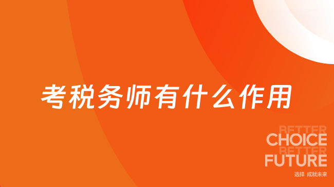 考税务师有什么作用